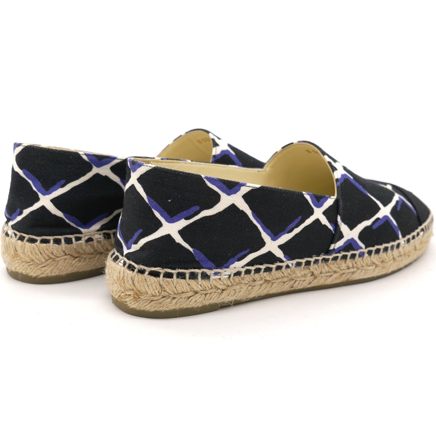 Black Printed Canvas Espadrilles 39