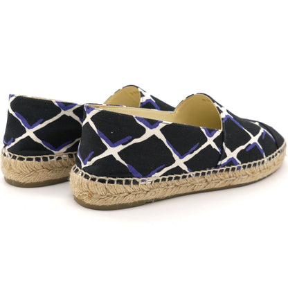 Black Printed Canvas Espadrilles 39