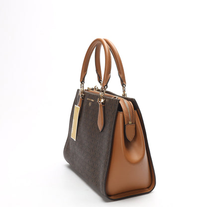Michael Kors Marilyn Medium Brown Logo Satchel