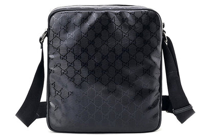 GUCCI Logo Leather Logo Shoulder Messenger Bag Black Classic 201448-FU4CR-1000