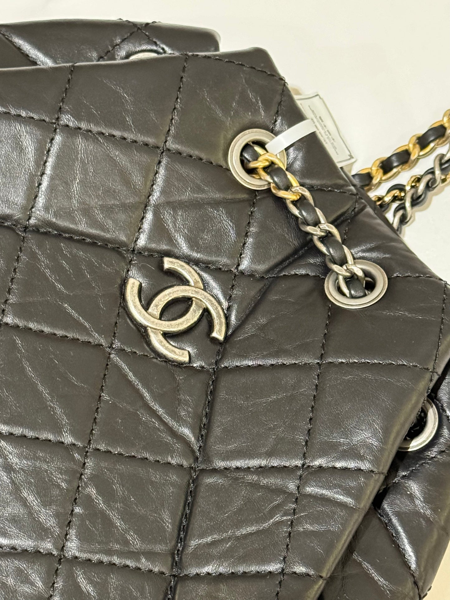 CHANEL GABRIELLE BACKPACK BLACK WITH CHIP