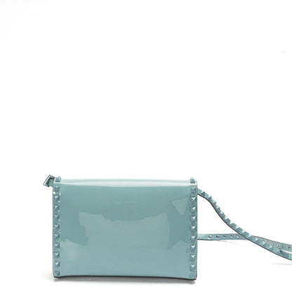 Valentino Blue Rockstud Flap Crossbody Bag