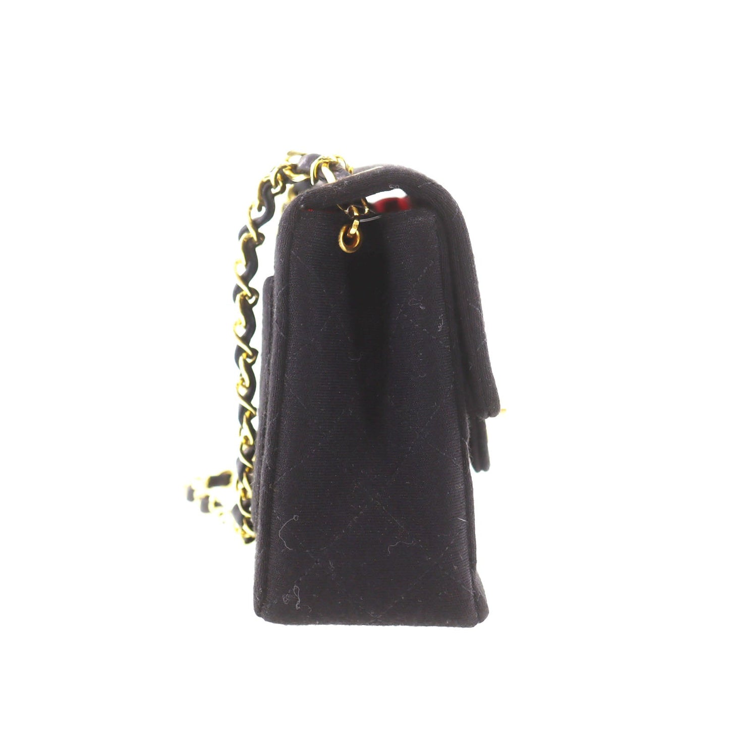 CHANEL Matelasse Crossbody Shoulder Bag Black Cotton #AF580