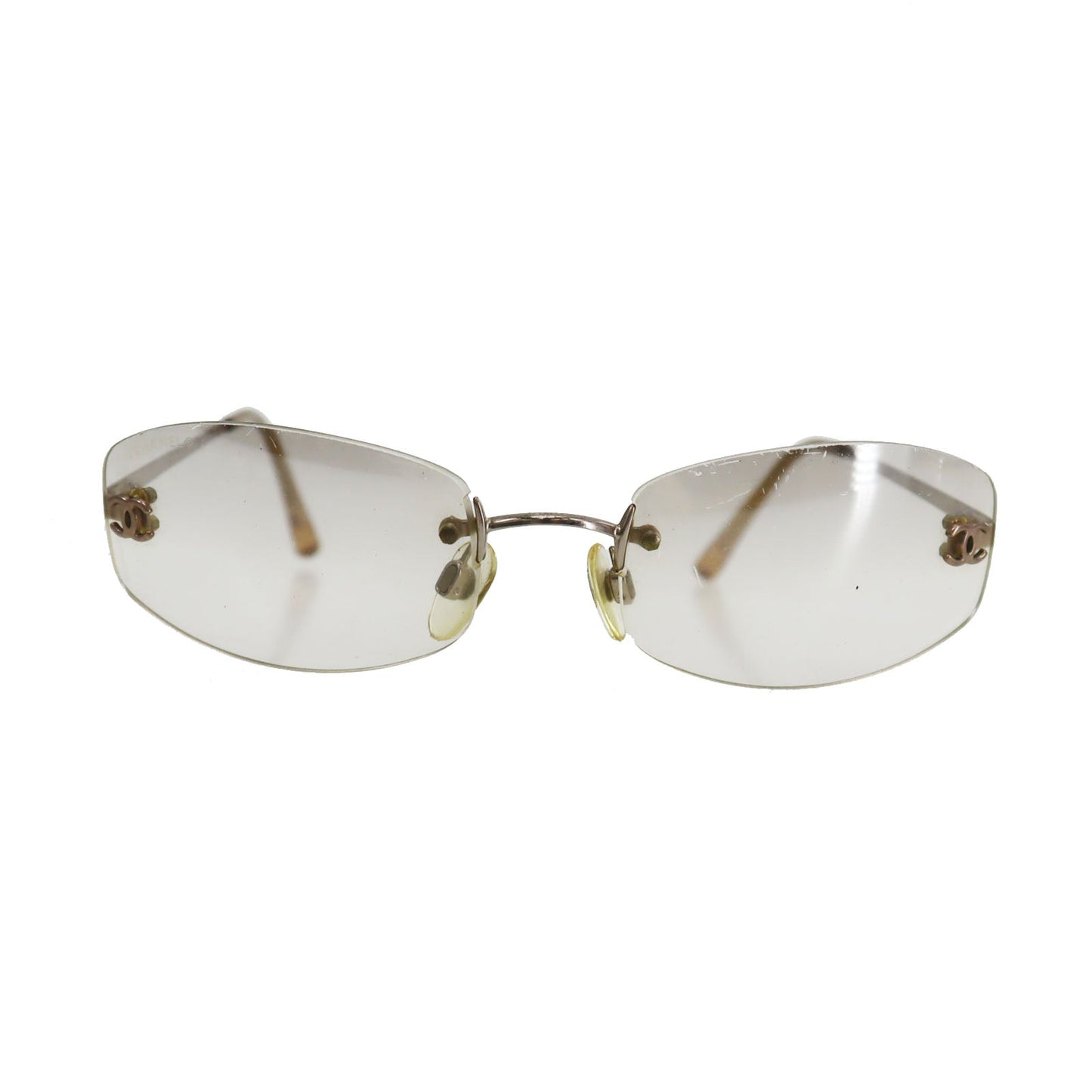 CHANEL  CC Logos Sunglasses Gray Clear Eye Wear c194/61 54◻︎19 #CY850