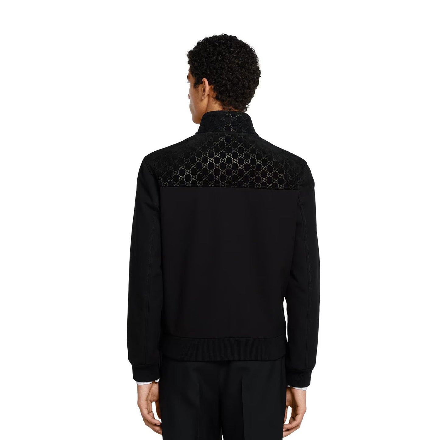 Gucci Guccima Embossed GG Suede Bomber Jacket