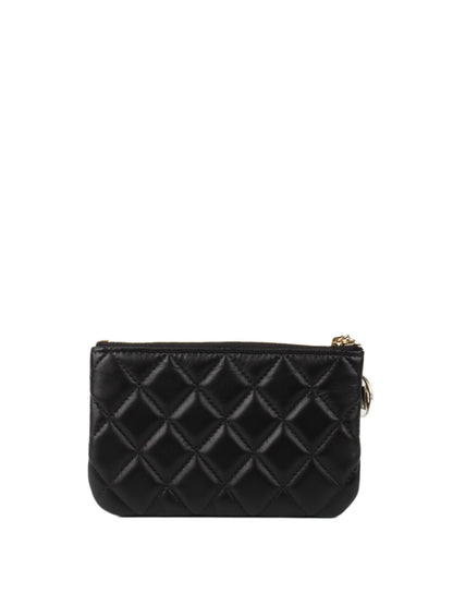Chanel Black Lambskin Zip Pouch.