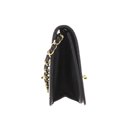CHANEL Matelasse  Shoulder Bag Black Lambskin Leather #DA912