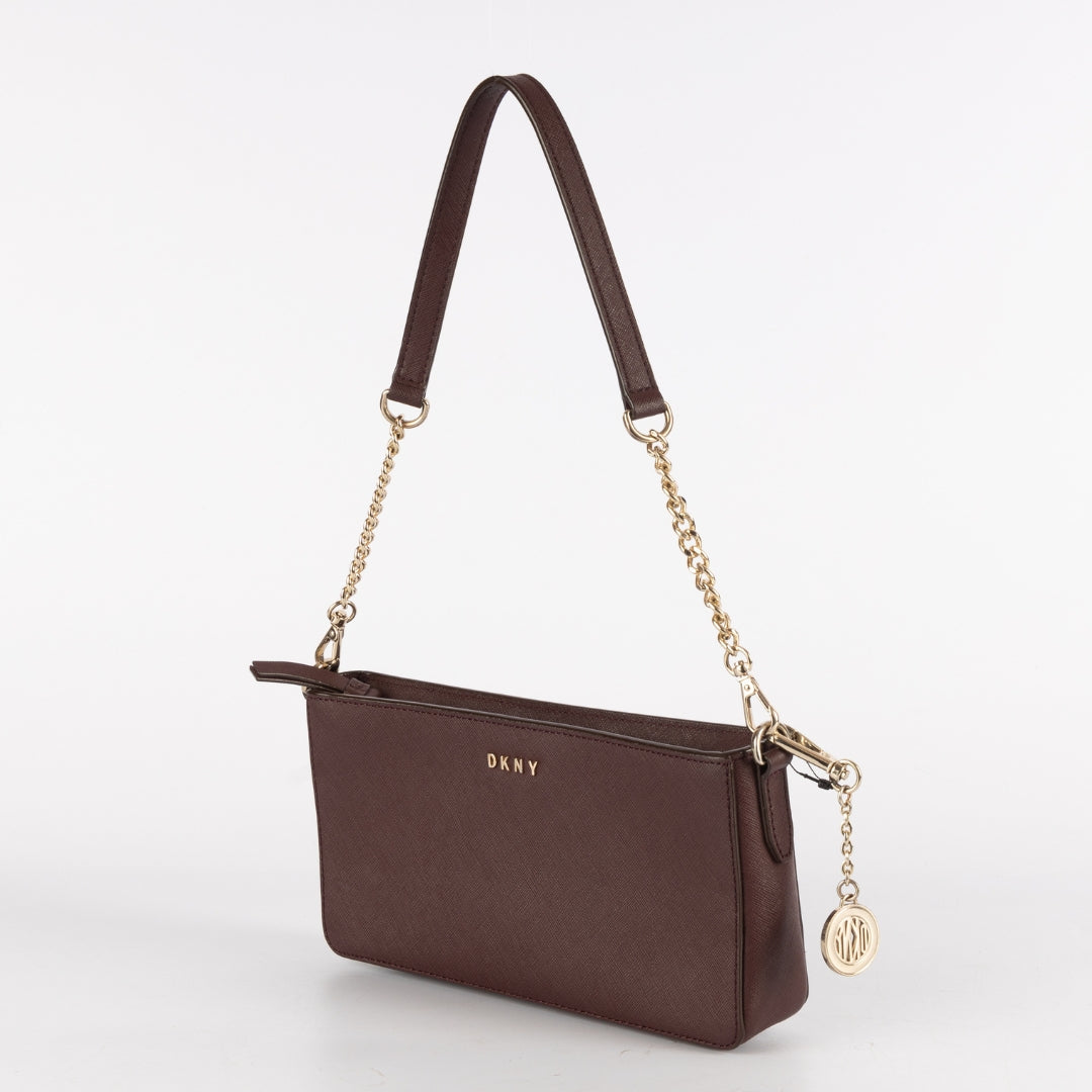 Dkny Burgundy Leather Zip Crossbody Bag