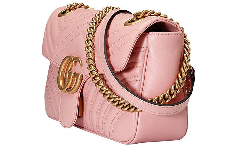 (WMNS) GUCCI GG Marmont SeriesSingle Shoulder Bag Small Light Pink 443497-DTDIT-5909