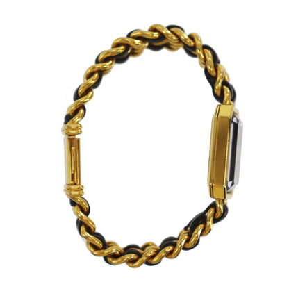 CHANEL Premiere Discontinued Wristwatches L Gold Black Quartz #CW937