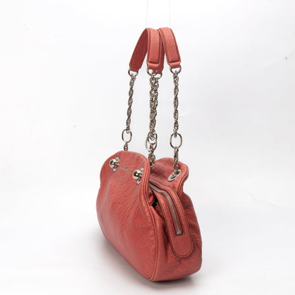 Celine Vintage Leather Peach Chain Shoulder Bag