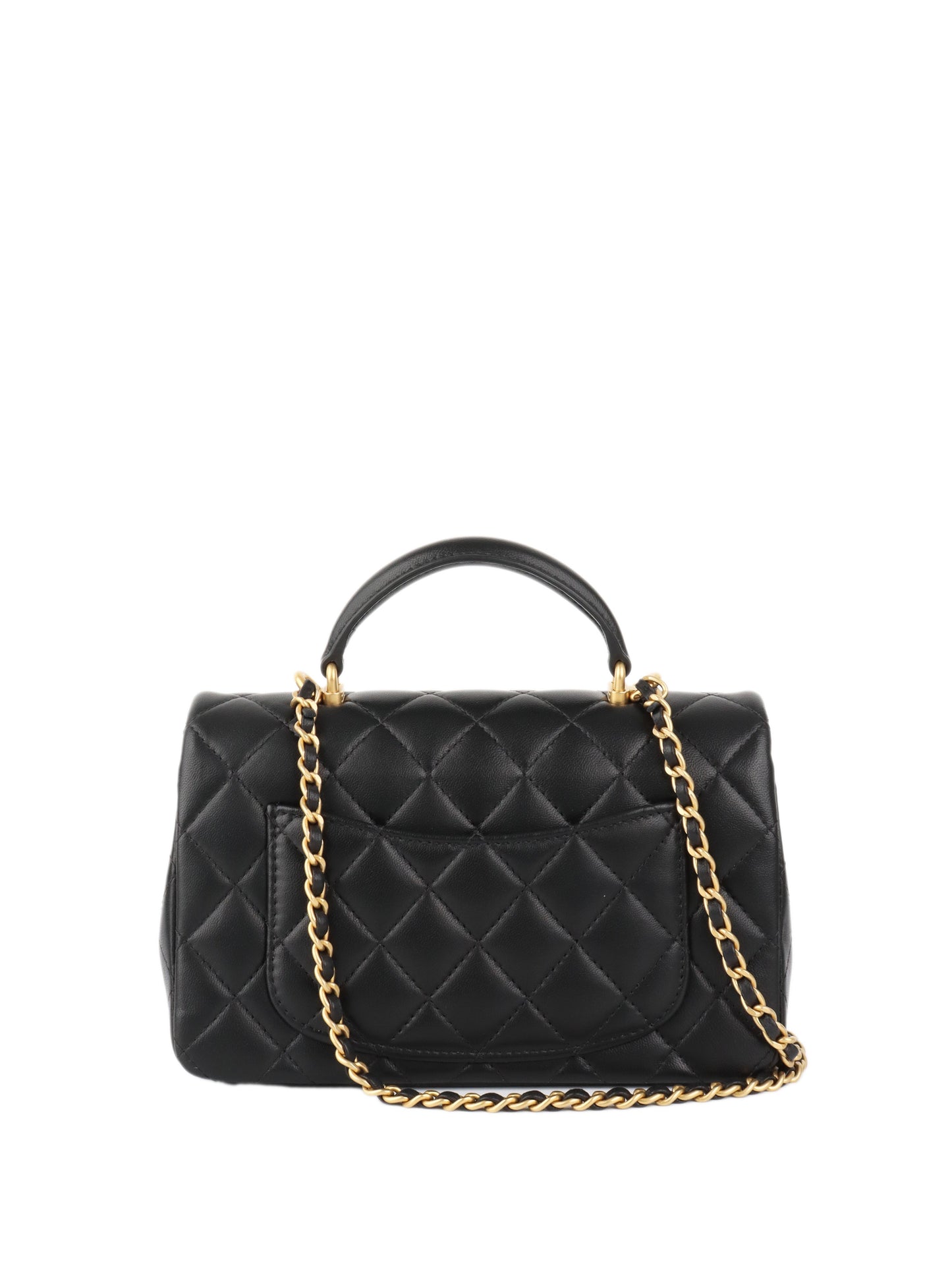 Chanel Black Rectangular Mini Classic Flap with Handle.