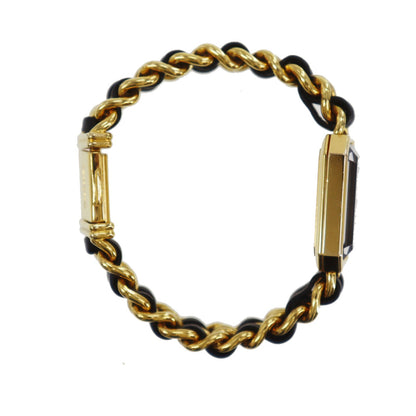 CHANEL Premiere Discontinued Wristwatches M Gold Black Quartz Swiss #CO496 S