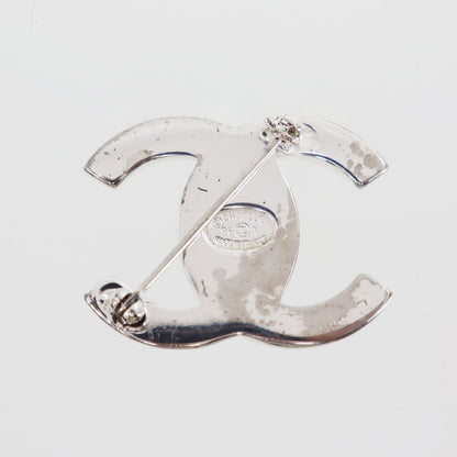 CHANEL CC Logos Turn Lock  Pin Brooch Silver Plated 96A Vintage #CE126 S