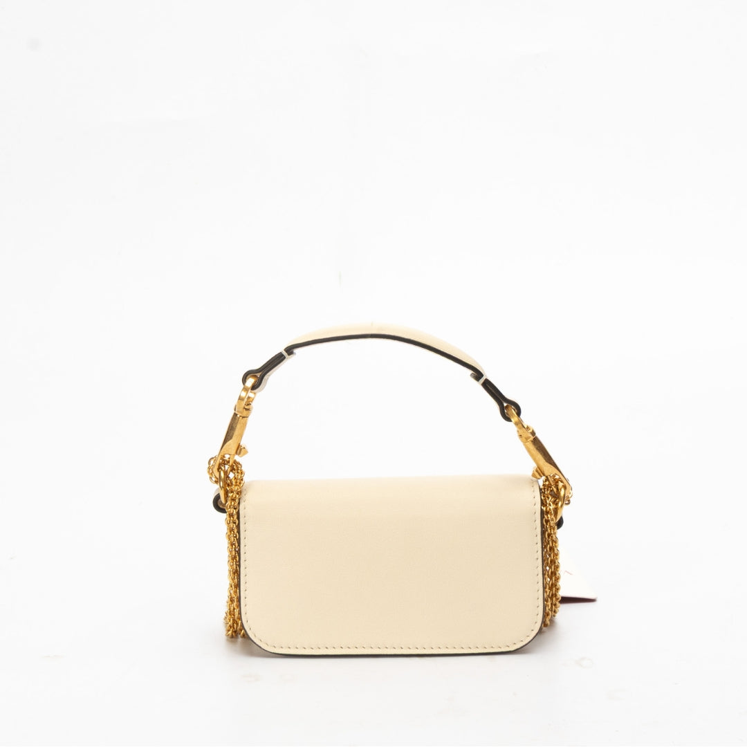 Valentino Garavani Locò Mini Off-White Shoulder Bag