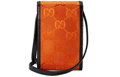 GUCCI Off The Grid OTG Environmental Friendly Series Logo Leather Logo Nylon Shoulder Messenger Bag Mini Unisex / Orange / Black 625599-H9HAN-7560