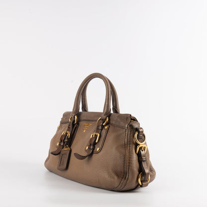 Prada Brown Leather Cervo Satchel
