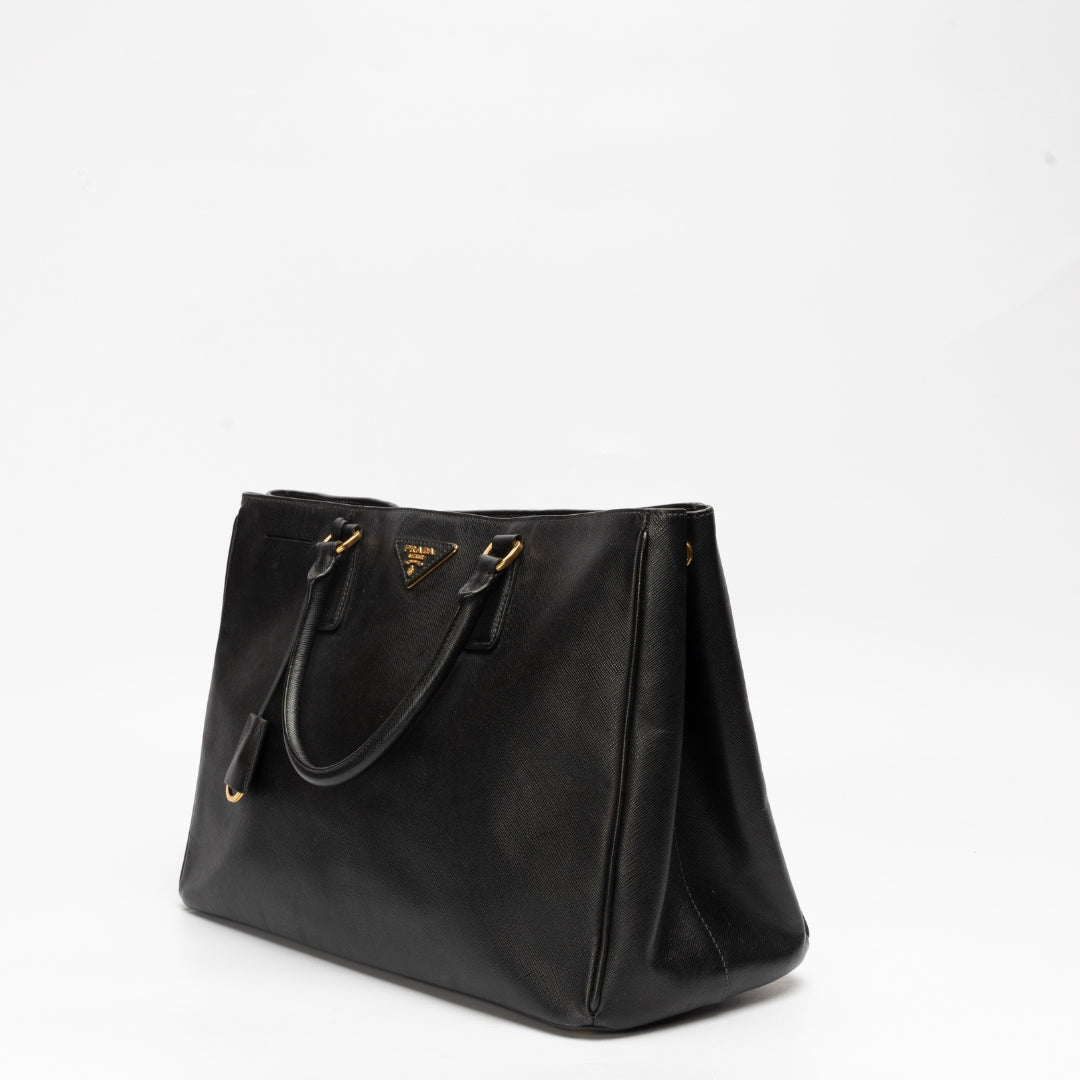 Prada Black Saffiano Lux Leather Medium Tote