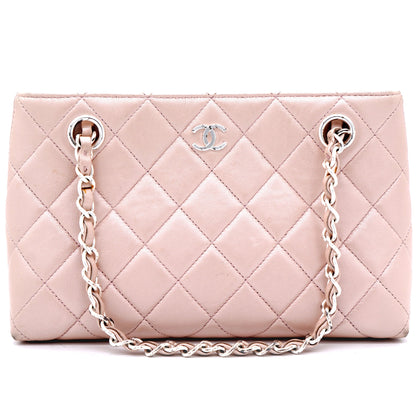 Pearlecent Pink Quilted Vintage Small Tote Bag