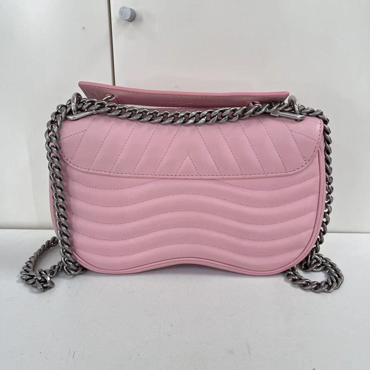 Louis Vuitton Pink Wave Chain Bag Quilted Leather PM