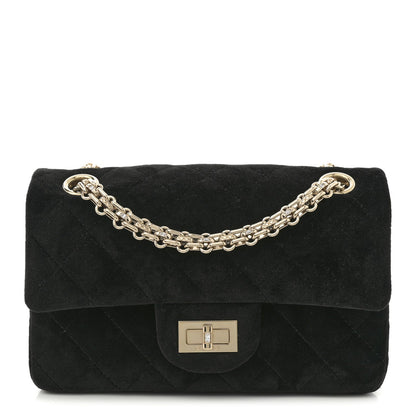 Velvet Quilted Crystal Mini 2.55 Reissue Flap Black