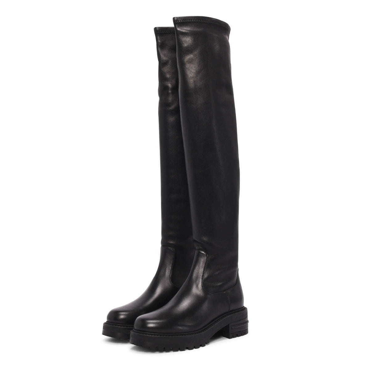 Dior Black Stretch Lambskin D-Fight Over-the-Knee Boots 37.5