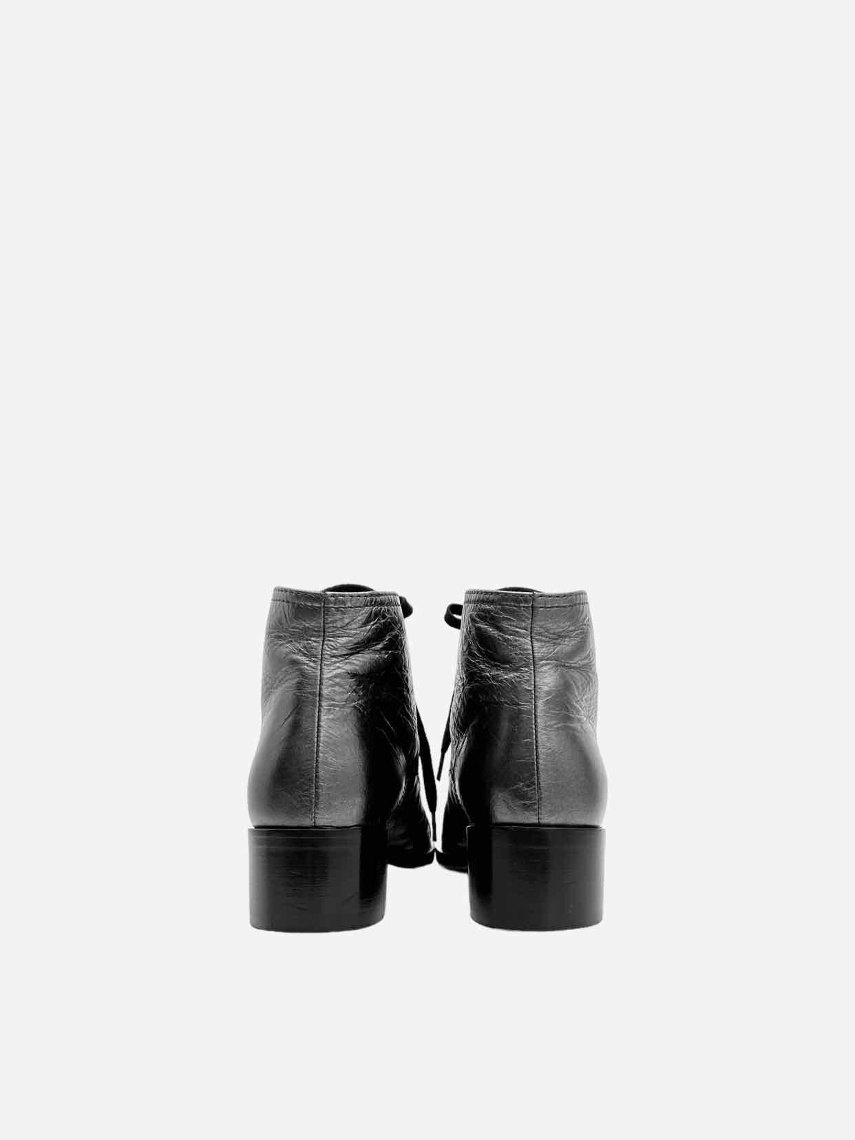CHANEL Metallic Silver Size EU 37.5 Ankle Boots