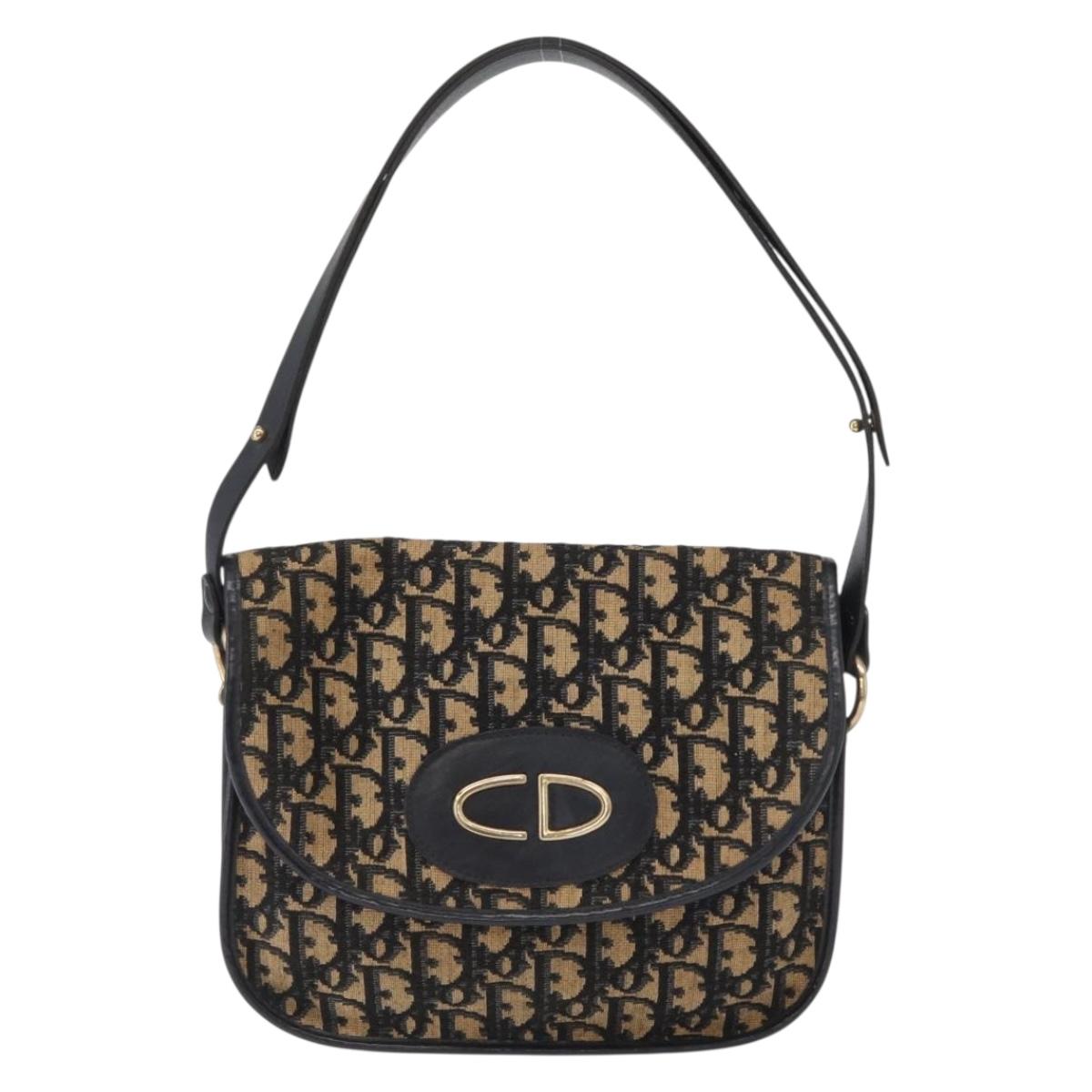Christian Dior Vintage Trotter Shoulder Bag Canvas Navy Canvas Shoulder Bag Bag ()
