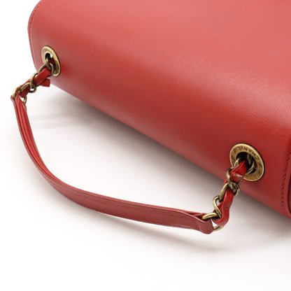 Chanel Coconut Matrasse Chain Shoulder Bag Posket 2WAY Leather Red Gold  A93461