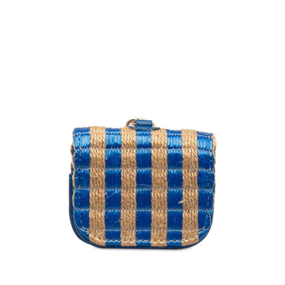 Chanel Coco Yale pods pro case blue beige raffia leather ladies Chanel