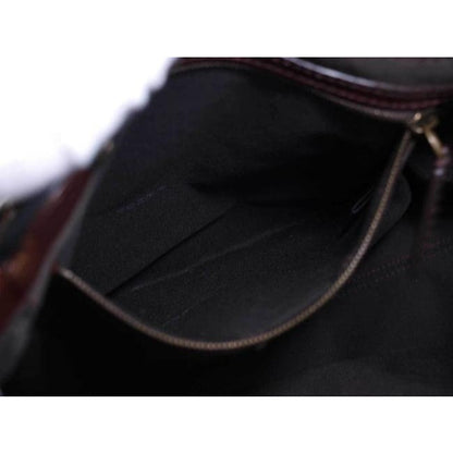 Fendi Xl Du Jour Brown Calfskin Leather And Black Canvas Satchel