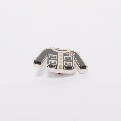 Chanel Black Resin CC Jacket Brooch