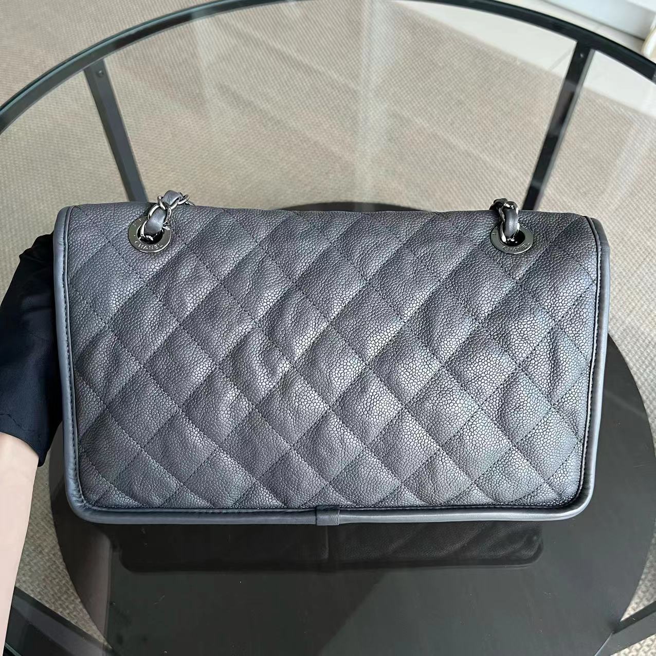 Caviar French Riviera Medium 25CM Dark Grey Gray Silver Hardware Series 19