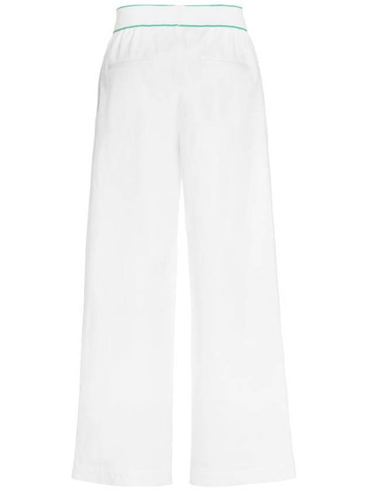 Luxury Bottega Veneta Women's Elastic Cotton Tennis Straight Pants White