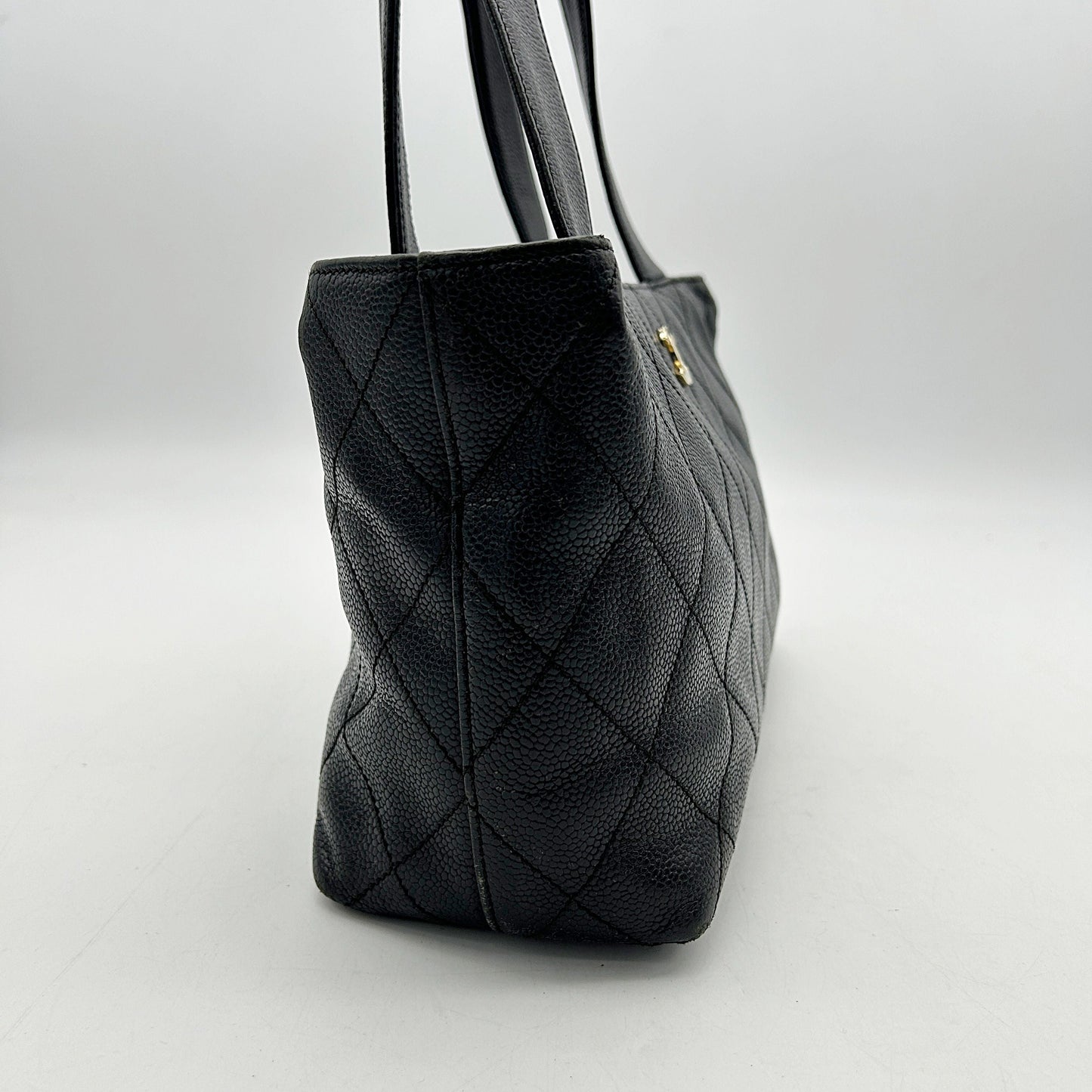 CHANEL Lambskin Quilted CC Shopping Tote Black LA