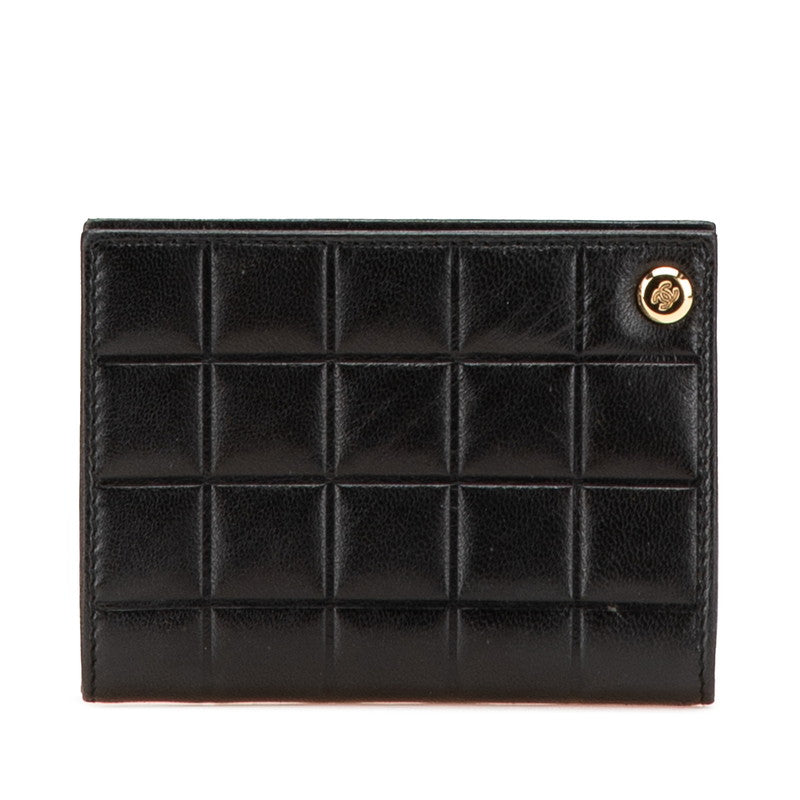 Chanel Coco Mark Choco Bar Lambskin Card Case