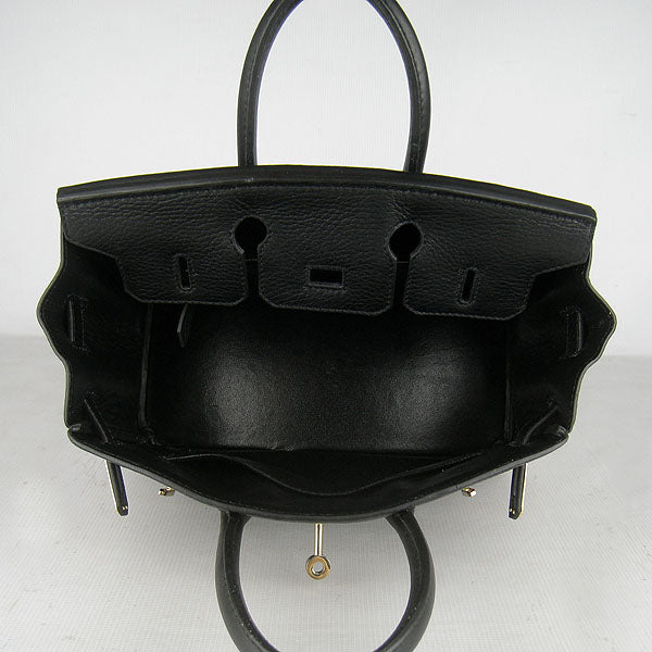 Hermes Birkin 25cm Handbag 6068 black golden