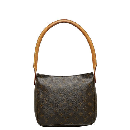 Louis Vuitton Monogram Looping MM Shoulder Bag M51146 Brown PVC Leather Lady Louis Vuitton