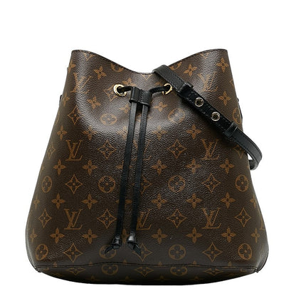 Louis Vuitton Monogram Neonoe Handbag M44020 Brown Noir Black PVC Leather  Louis Vuitton