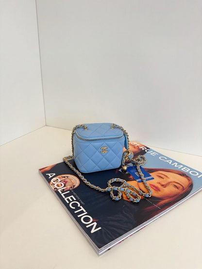 Chanel vanity case bag **.cm blue