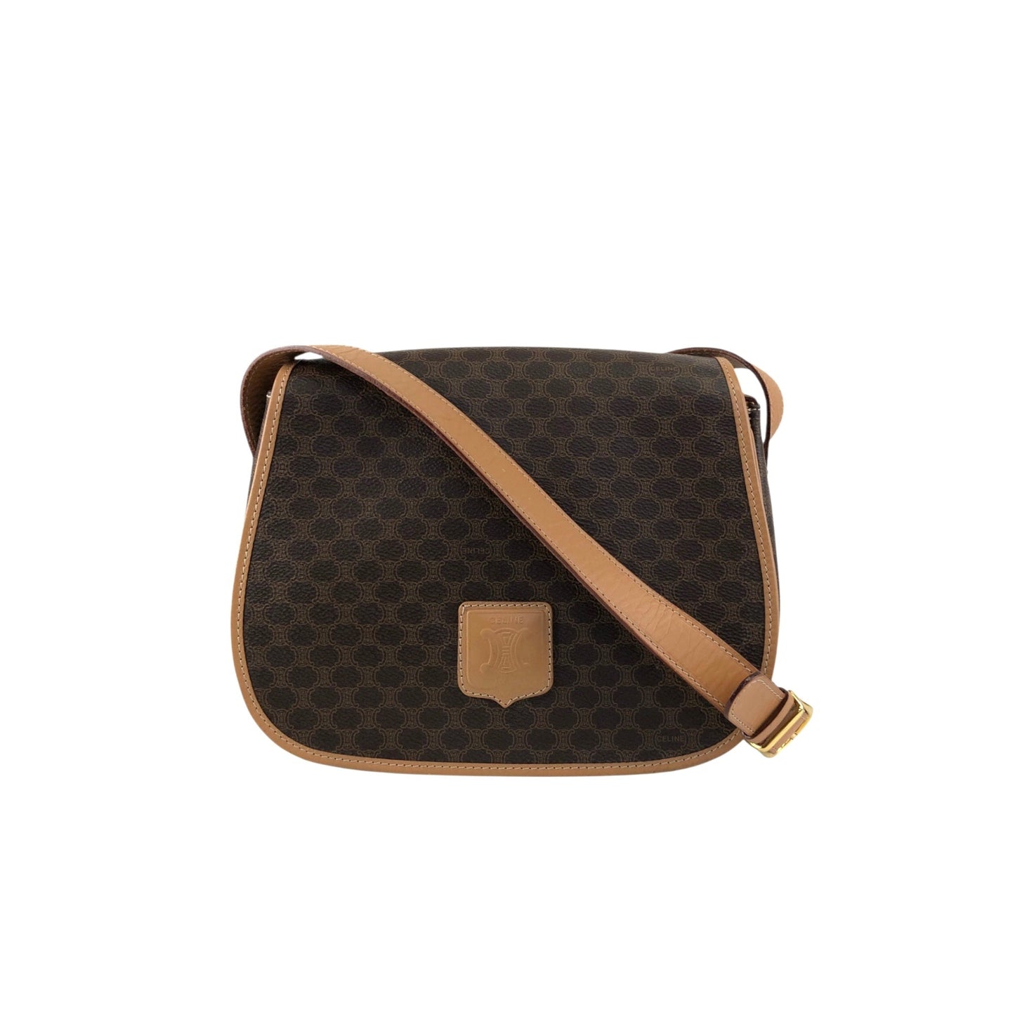 CELINE  Flap Shoulder bag Brown Vintage kbjacj