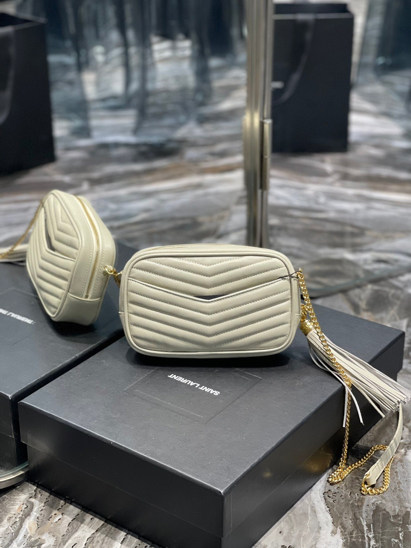 Yves Saint Laurent Lou Mini Bag White