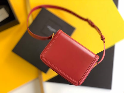 Yves Saint Laurent Solferino Small Satchel Bag Red In Box With Gold Hardware