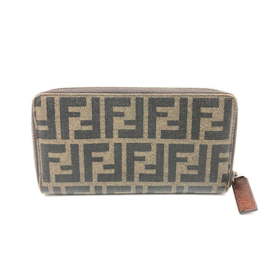 FENDI Long Wallet Purse 7M0174 PVC / Leather Brown Zucca mens