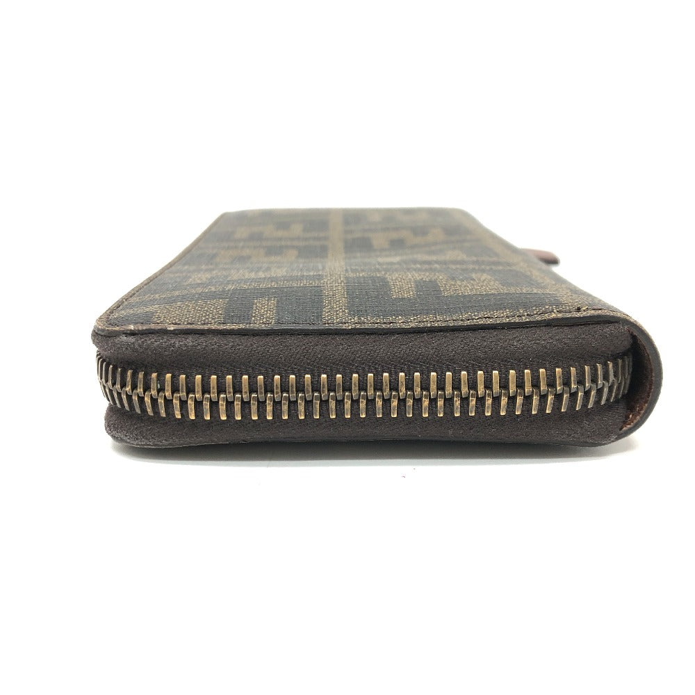 FENDI Long Wallet Purse 7M0174 PVC / Leather Brown Zucca mens