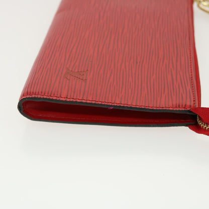 LOUIS VUITTON Epi Pochette Accessoires Pouch Red M52947 LV 40020