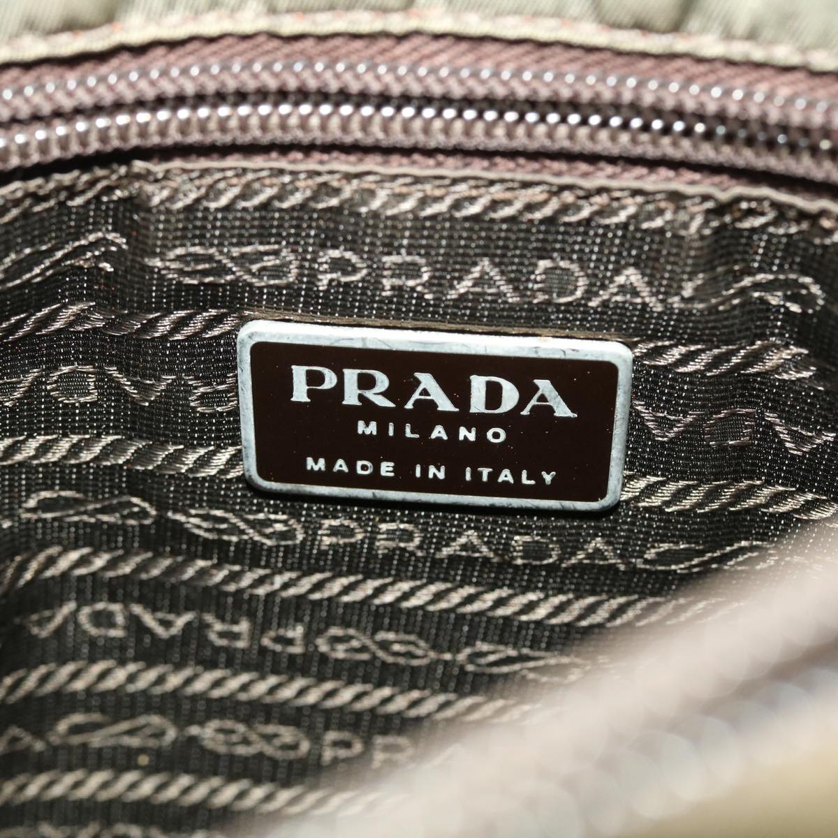 Prada Hand Bag Nylon Khaki  40088