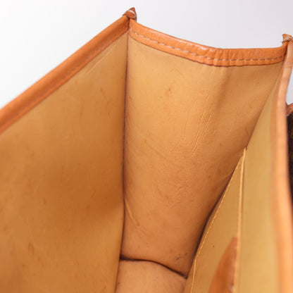 Celine Macadam Canvas Shoulder Bag PVC Leather Brown  40101