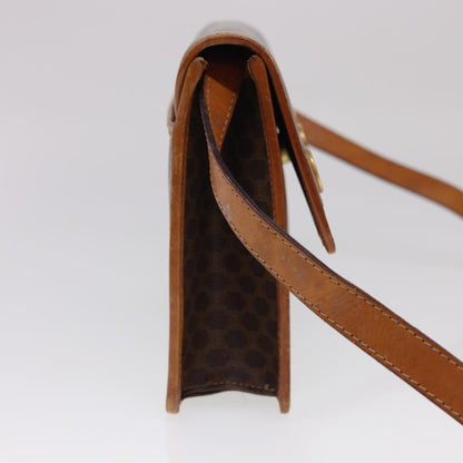 Celine Macadam Canvas Shoulder Bag PVC Leather Brown  40101
