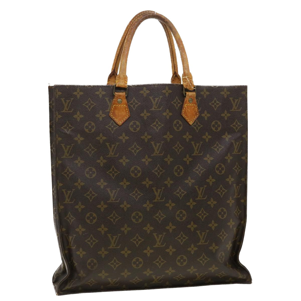 LOUIS VUITTON Monogram Sac Plat Hand Bag M51140 LV 40104